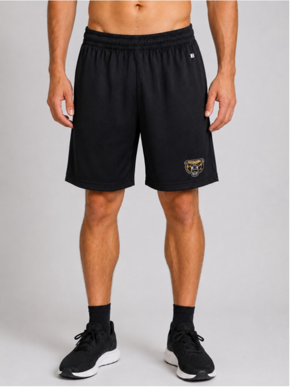 Badger Oakland University Golden Grizzlies Black Mesh Athletic Shorts – Size S